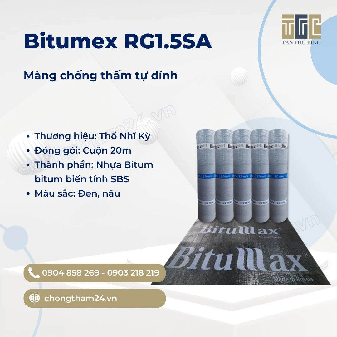 Màng chống thấm tự dính Bitumex RP1.5SA