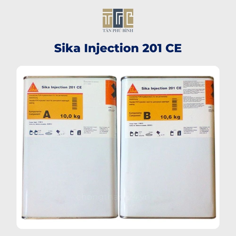 Sika Injection 201 CE – Chất chống thấm nhựa đàn hồi gốc PUR tạo bọt