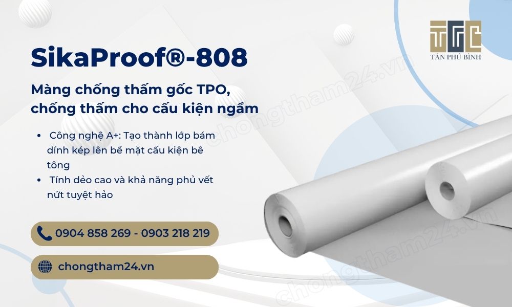 SikaProof 808 – Màng HDPE chống thấm gốc TPO bám dính tốt