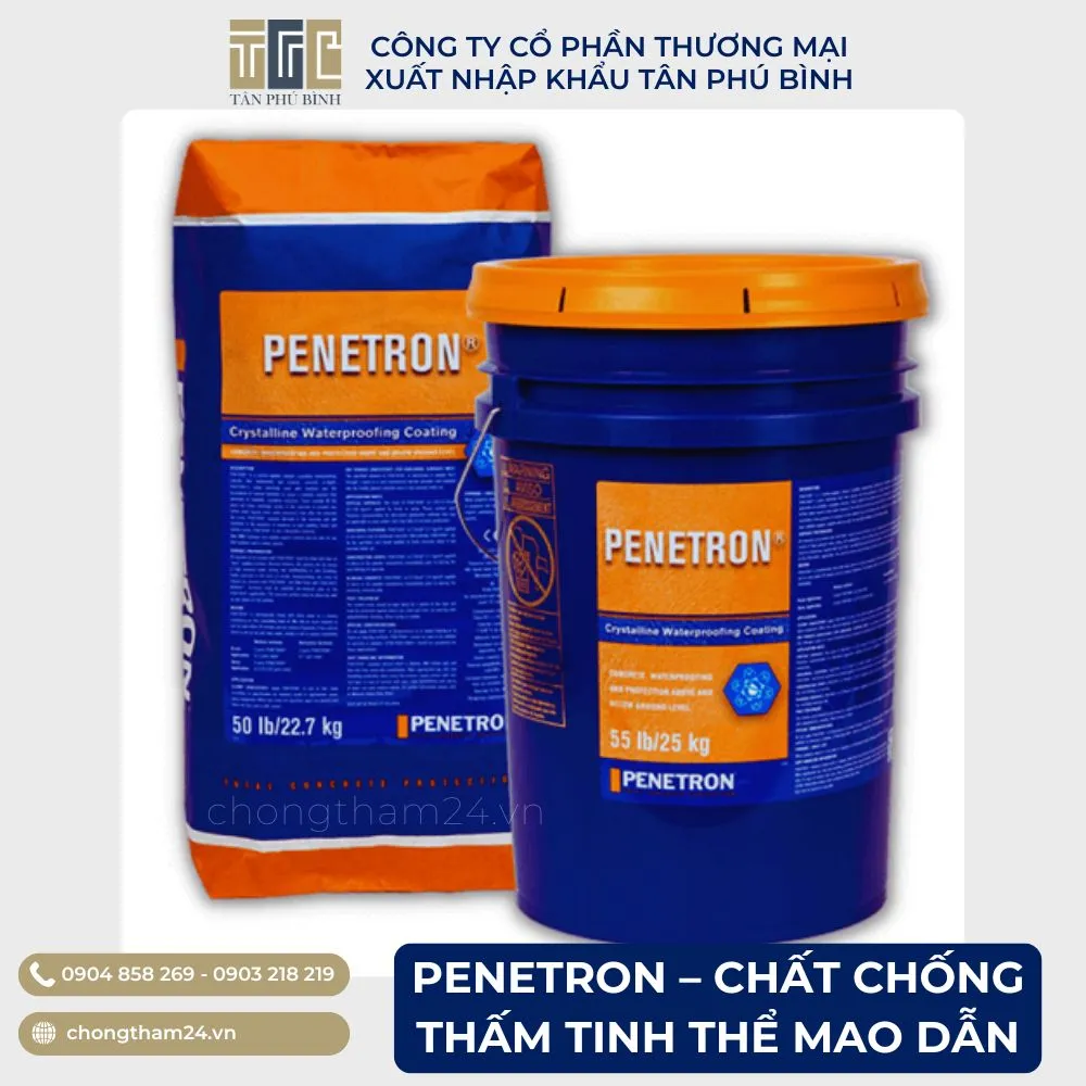 Penetron – Chất chống thấm tinh thể mao dẫn