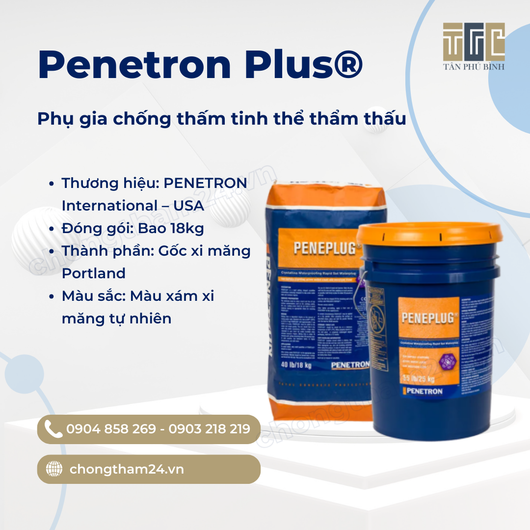 Penetron Plus – Phụ gia chống thấm tinh thể mao dẫn bê tông