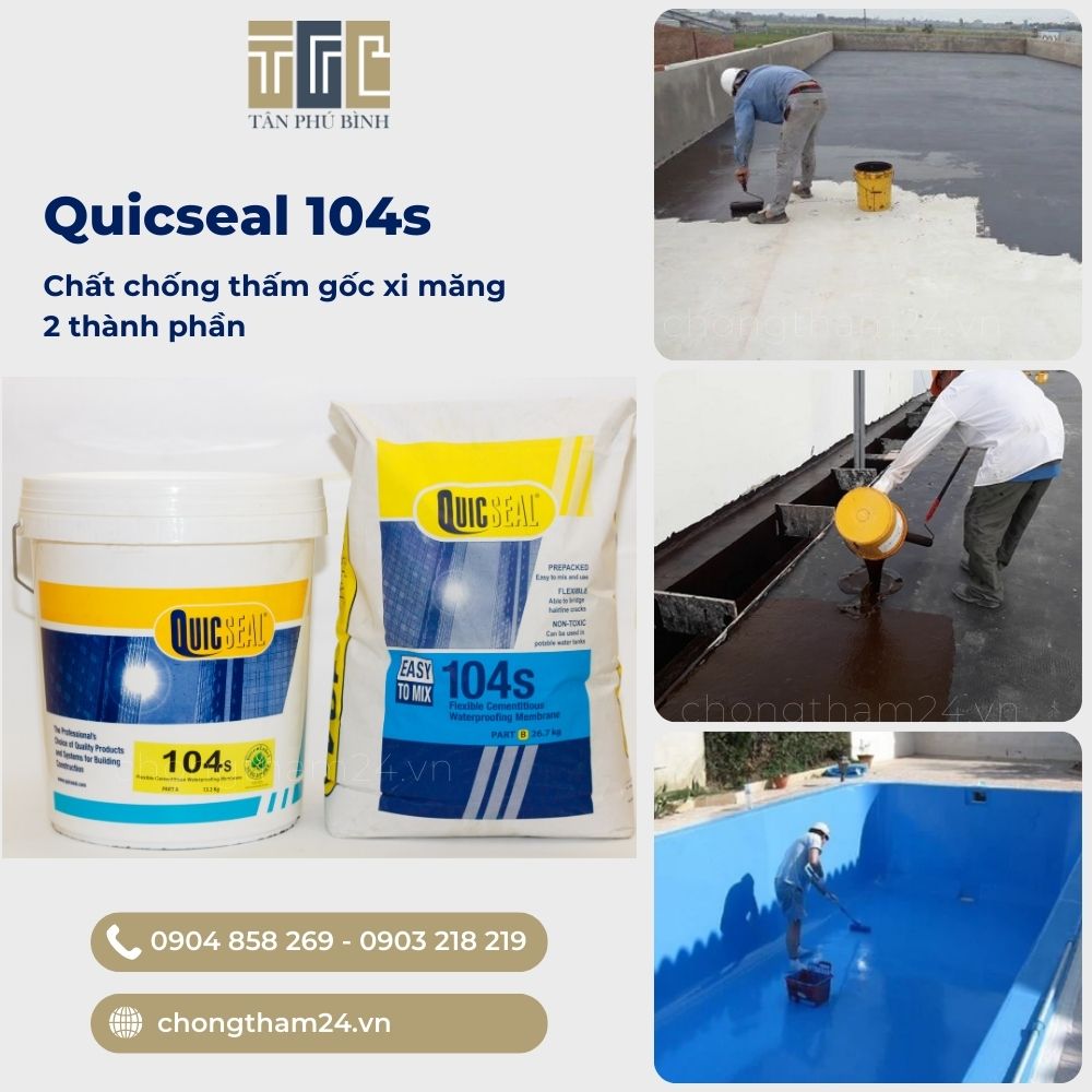 Quicseal 104s - Chất chống thấm gốc xi măng 2 thành phần tạo màng
