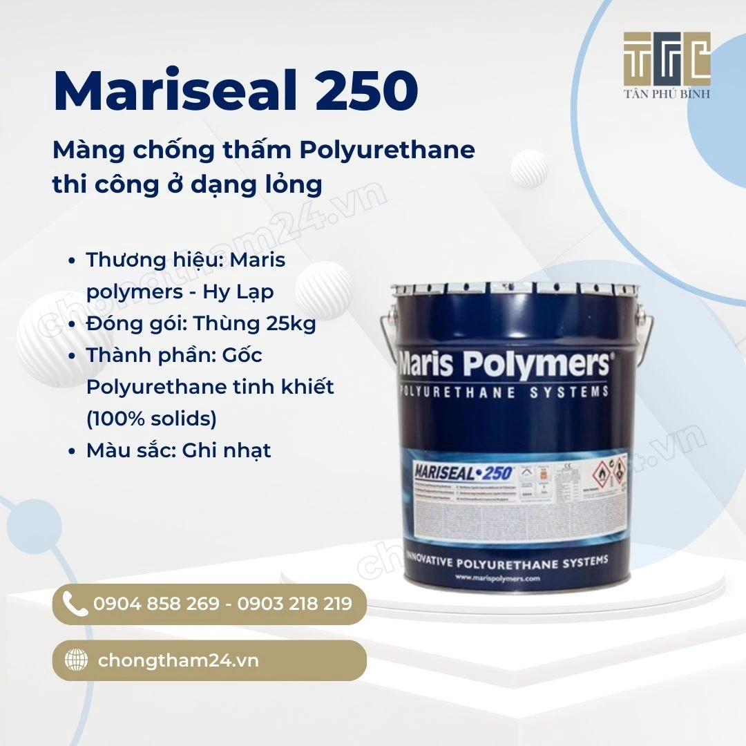 Mariseal 250 – Màng chống thấm polyurethane thi công ở dạng lỏng
