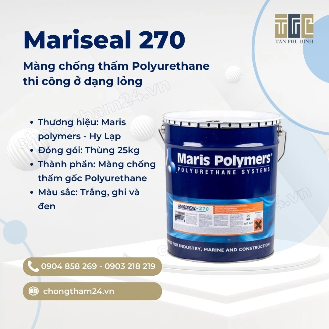 MARISEAL 270 – Màng chống thấm gốc polyurethane thi công dạng lỏng