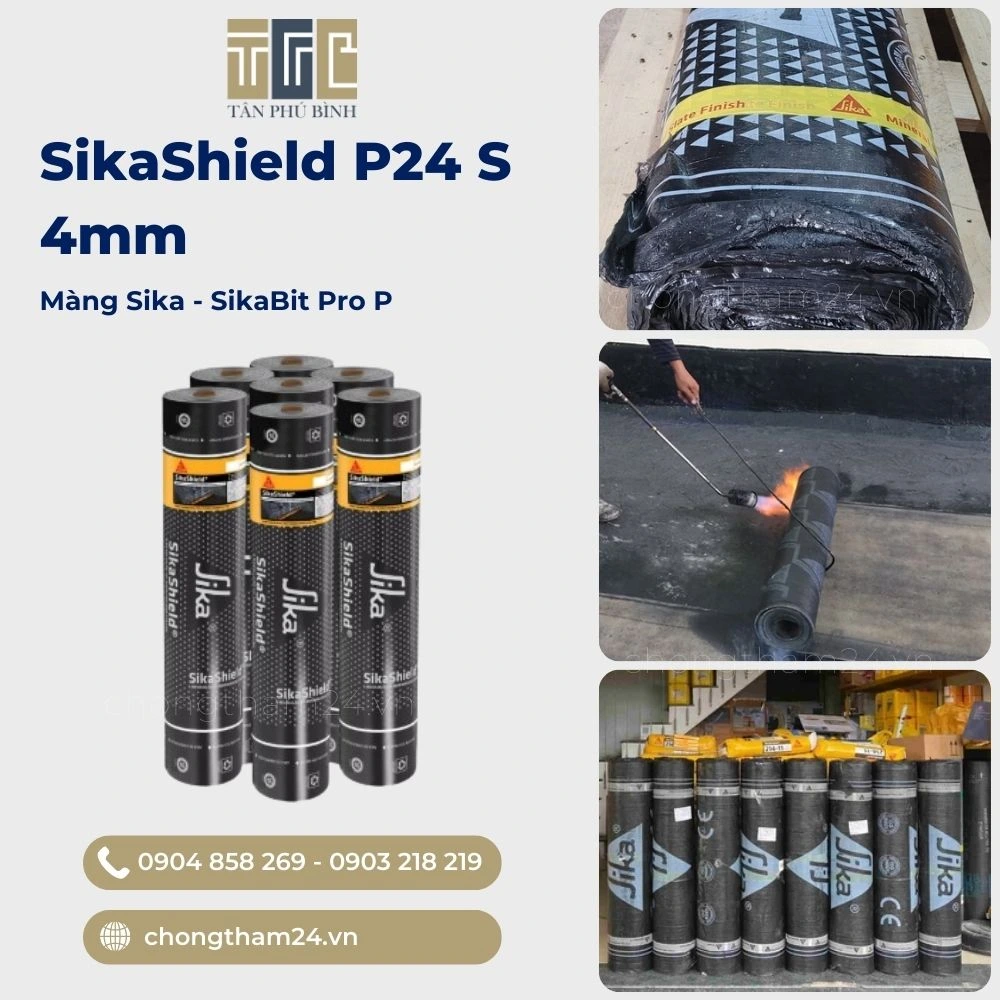 SikaShield P24 S 4mm – Màng chống thấm biến đổi gốc bitumen cải tiến