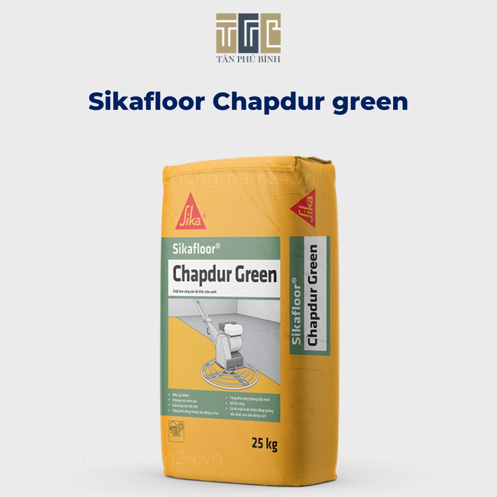 Sikafloor Chapdur green – Chất làm cứng sàn có màu, vô cơ, rắc khô