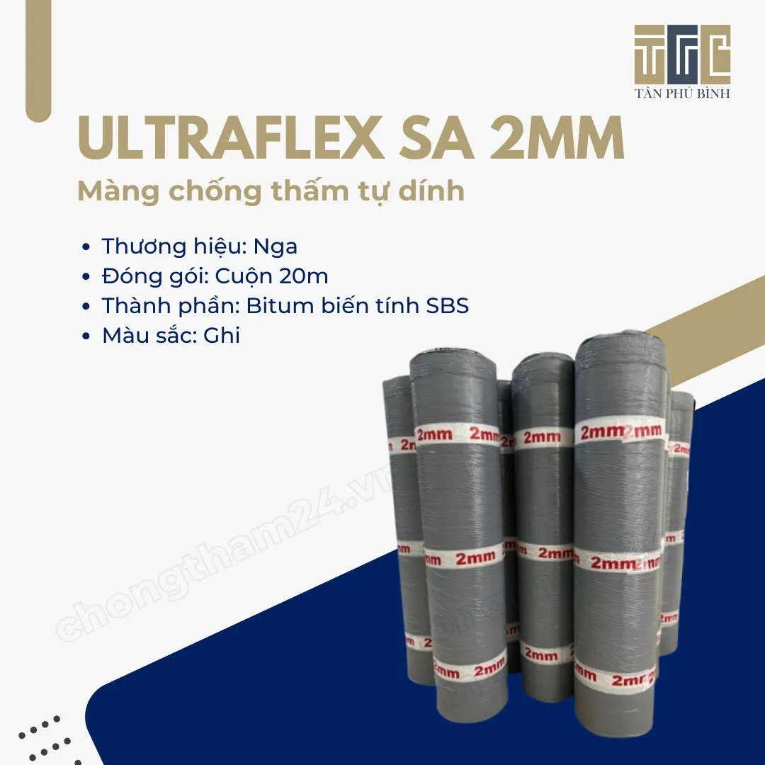 Ultraflex SA 2mm – Màng chống thấm bitum tự dính