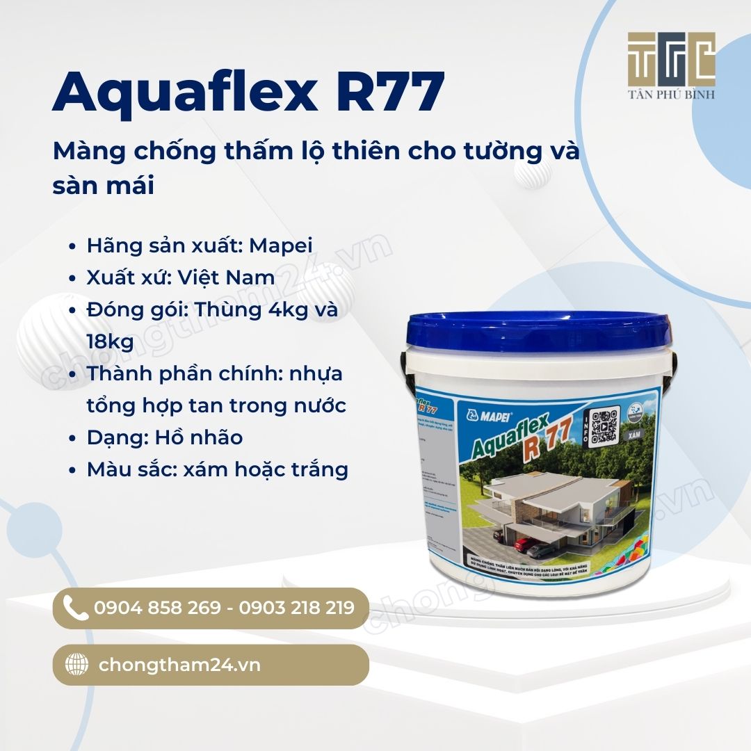 Mapei Aquaflex R77 – Màng chống thấm lộ thiên cho tường và sàn