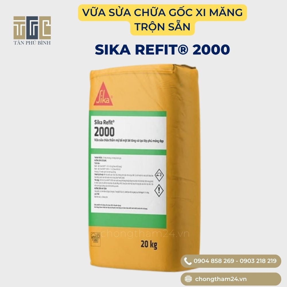 Sika Refit 2000 – Vữa sửa chữa, làm đẹp bề mặt bê tông