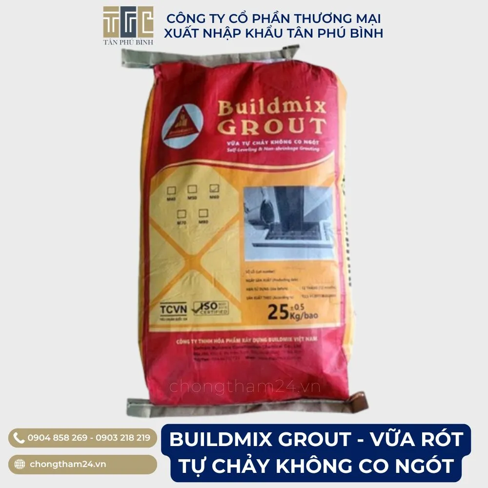 BUILDMIX GROUT – Vữa rót tự chảy không co ngót gốc xi măng