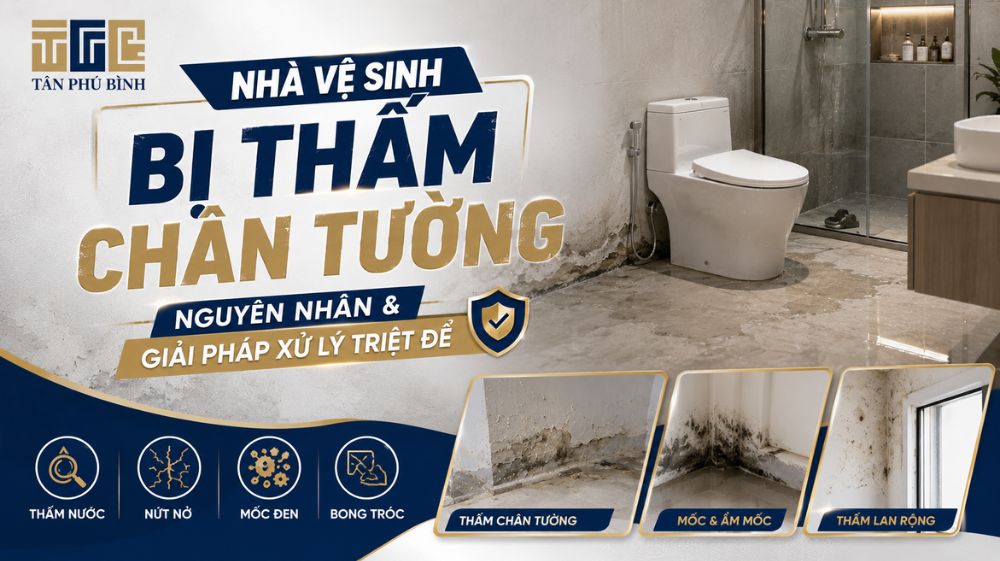 Nhà vệ sinh bị thấm chân tường: Nguyên nhân và giải pháp xử lý triệt để